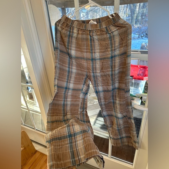 Pants - Plaid Brown and Blue Lounge Pants